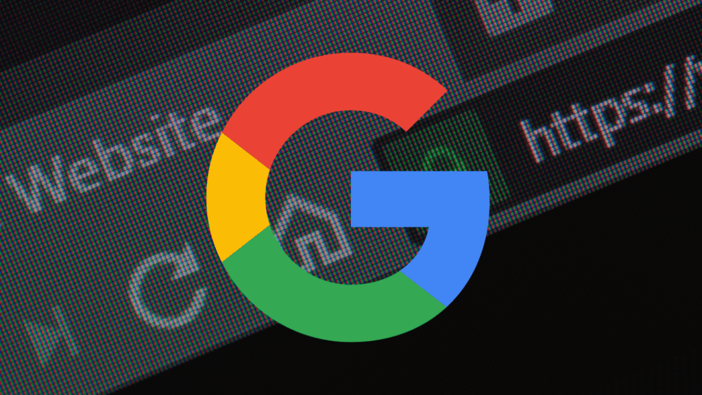 Google logo on website screen with URL